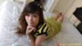 Pety lying on bed