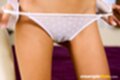 Thumbs in her panties