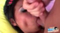 Sucking balls while he strokes his cock