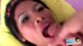 Mouth open waiting for cum
